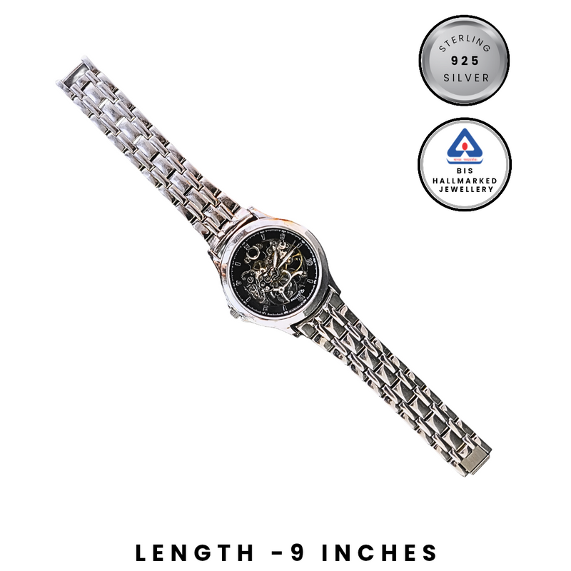 Men’s 92.5 Sterling Silver Open-Heart Watch