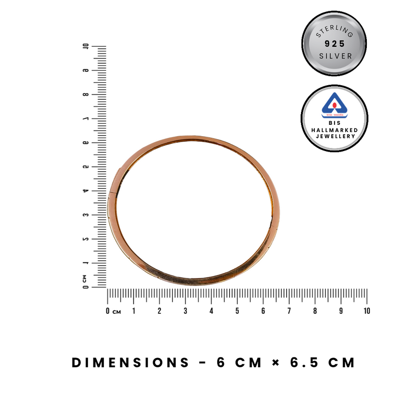 92.5 Sterling Silver Ruby Red & Rose Gold Luxury Kada