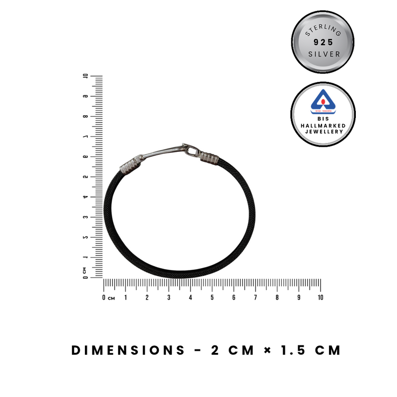 92.5 Sterling Silver Baguette Diamond Statement Bangle