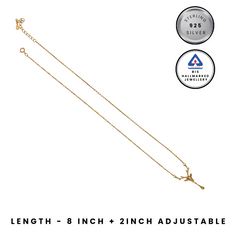 Gold-Plated Reindeer Antler Dainty Drop Necklace