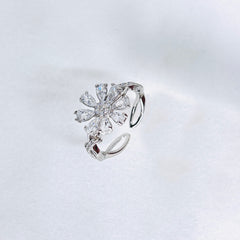Sterling silver Leaf Flower Ring