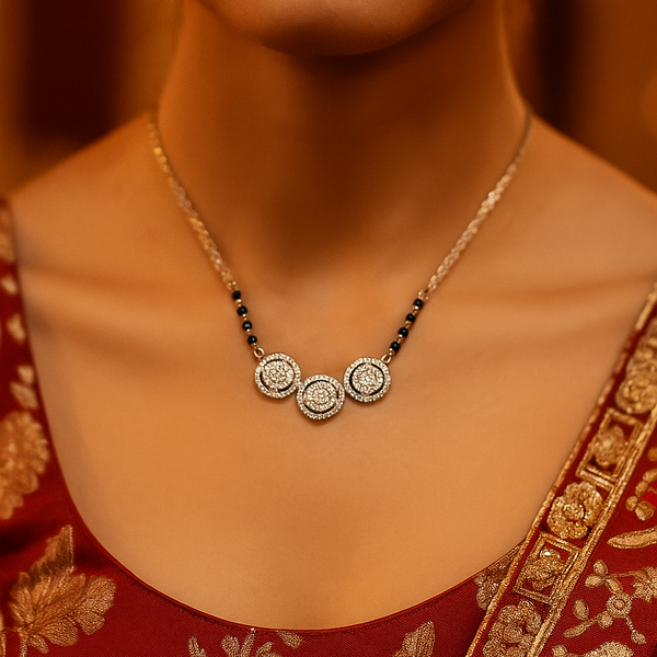 Silver Halo Trinity Mangalsutra