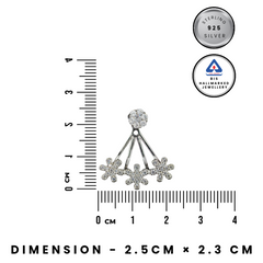 92.5 Sterling Silver Blooming Floral Ear Jacket Earrings