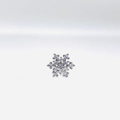 Silver CZ Stone With Flower Shape  top