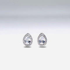 Silver CZ Stone With Pear Solitaire Top
