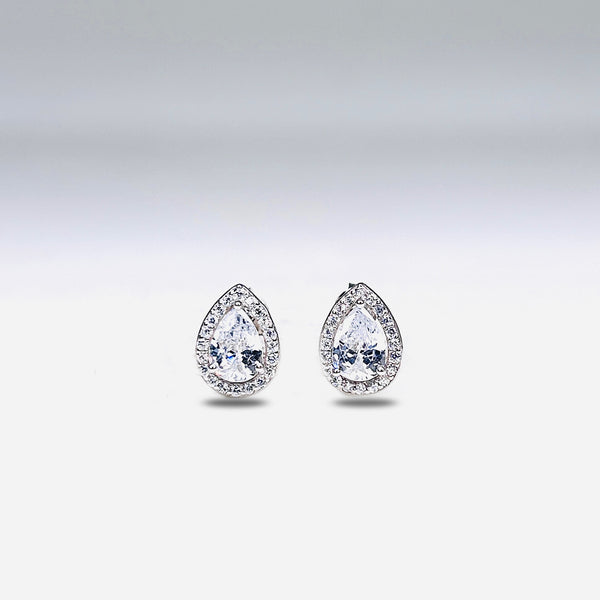 Silver CZ Stone With Pear Solitaire Top