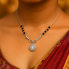 Silver Infinity &  Solitaire Mangalsutra