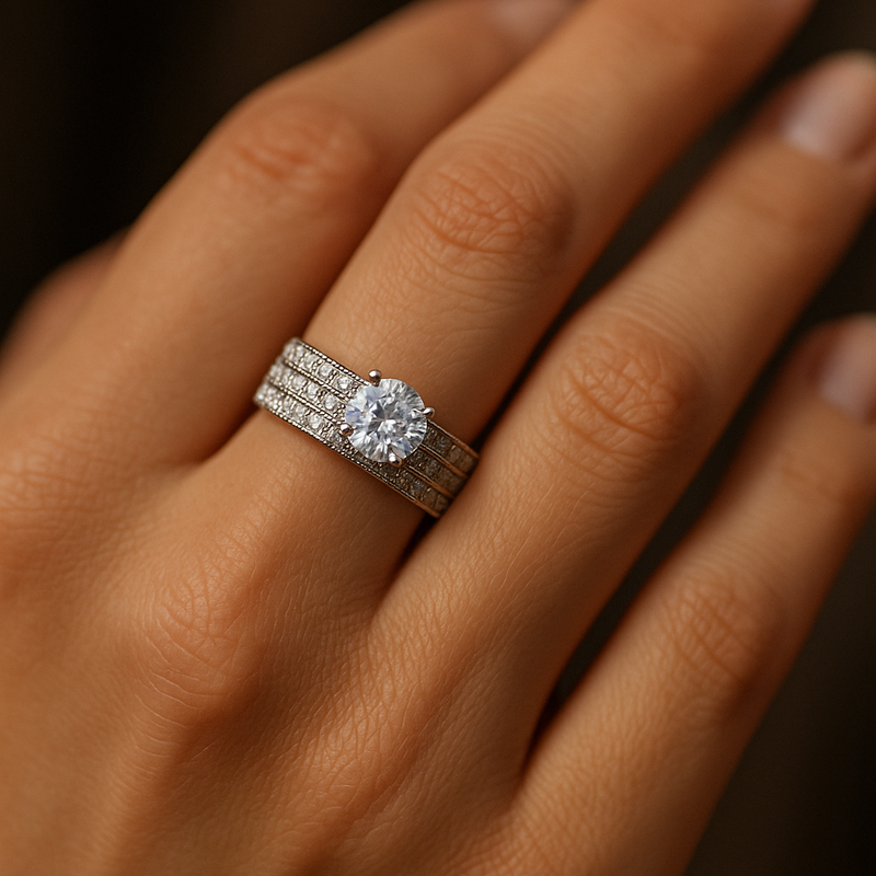 Sterling silver Statement Solitaire Ring