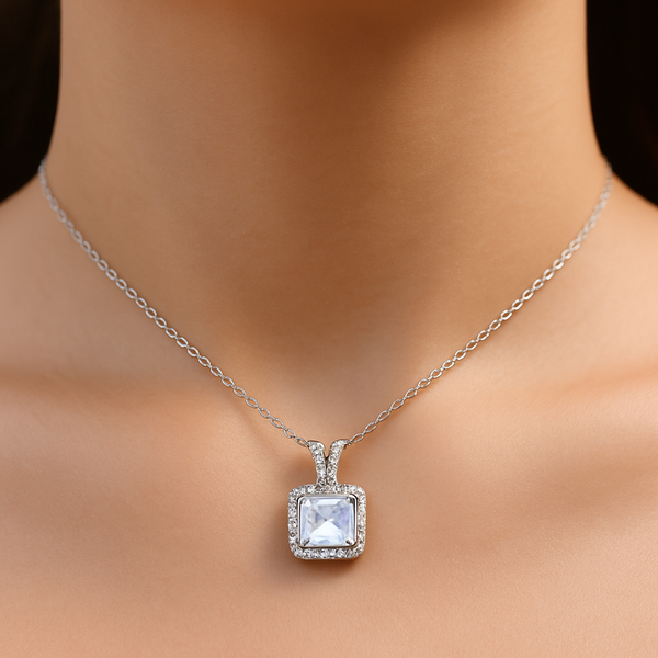 Silver Pandora Square Chain Pendant