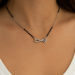Silver Infinity and heart   Mangalsutra