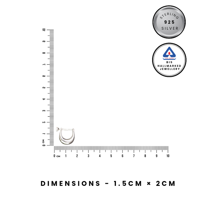 92.5 Sterling Silver Minimalist Solitaire Hoop Earrings