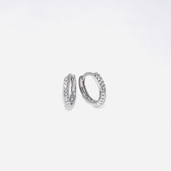 Silver CZ Stone With Square solitaire Earring