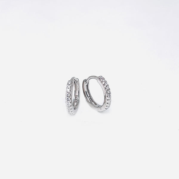 Silver CZ Stone With Square solitaire Earring