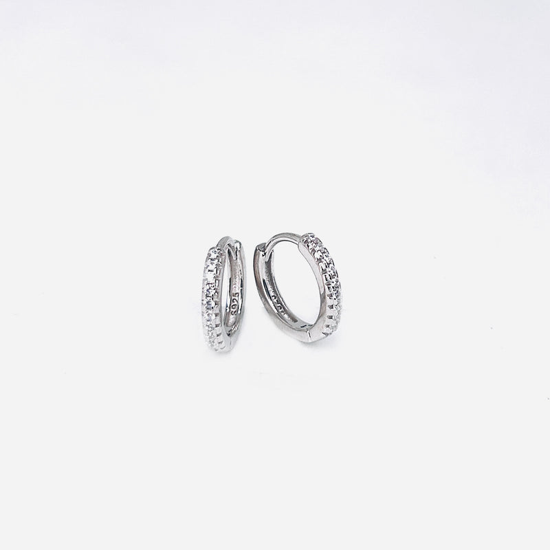 Silver CZ Stone With Square solitaire Earring