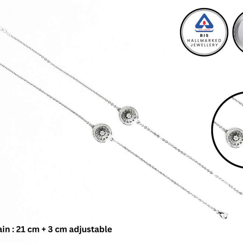 Sterling Silver radiant wheel Anklet