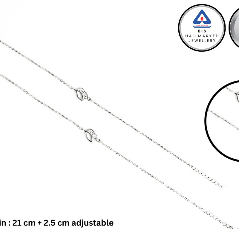 Sterling Silver Delicate Leaf Anklet