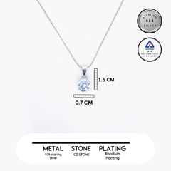 Silver EternaSolitaire Chain Pendant