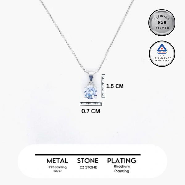 Silver EternaSolitaire Chain Pendant