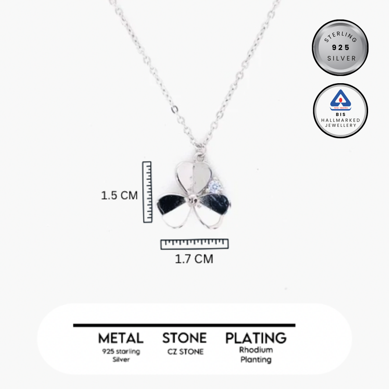 Silver Triple Heart Flower Chain Pendant