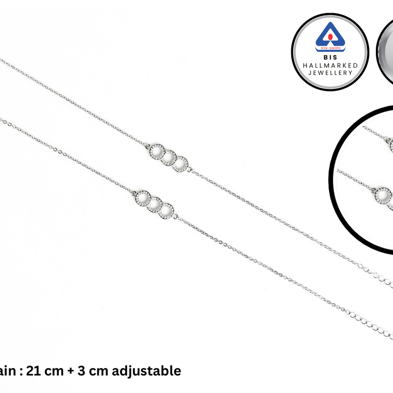 Sterling Silver Audi Inspired Anklet