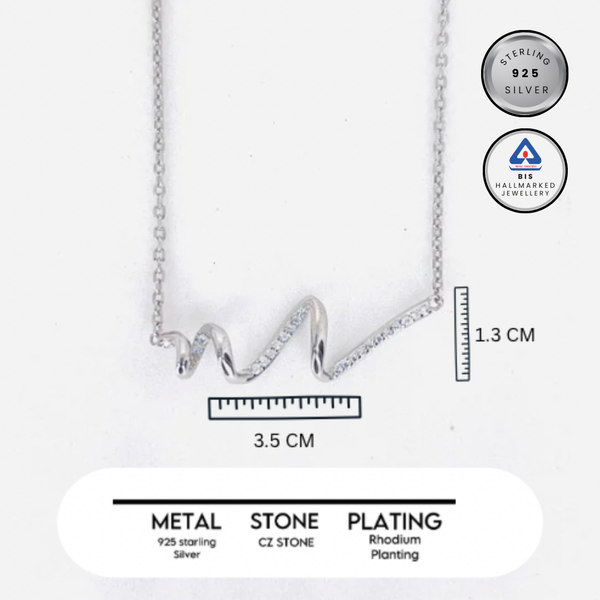 Silver Twisted CZ Chain Pendant