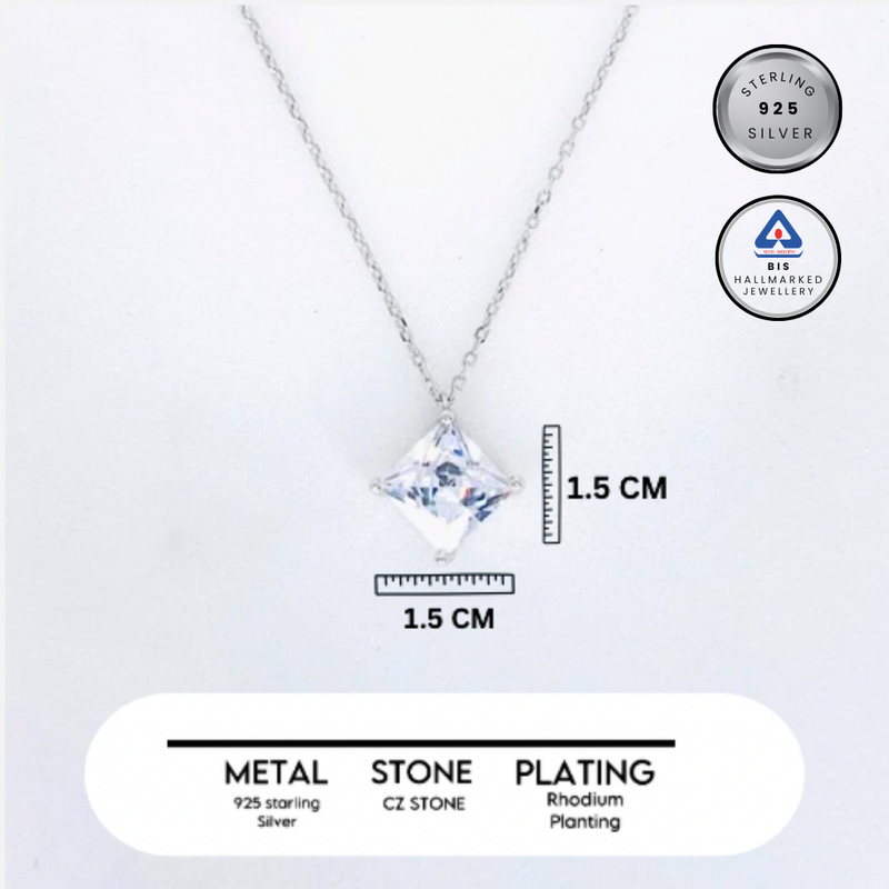 Silver SquareLuxe Chain Pendant