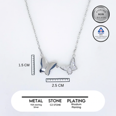 Silver Gemina Butterflies Chain Pendant