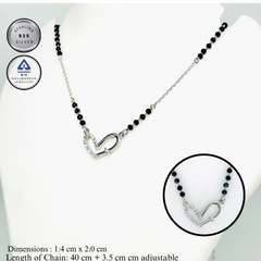 Silver Twilight Heart Mangalsutra