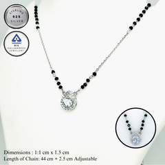 Silver solitaire water drop Mangalsutra