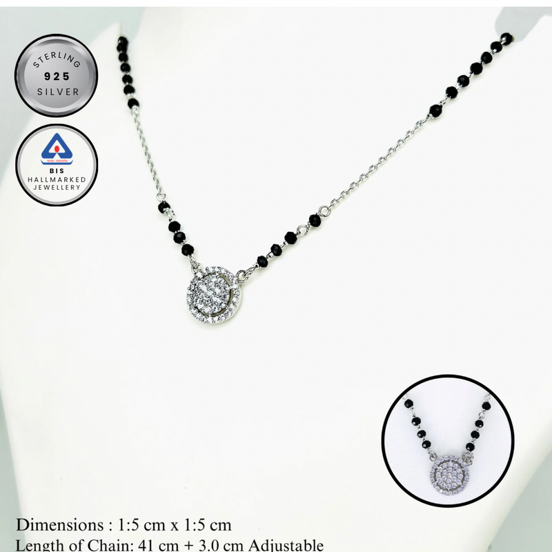 Silver Full stones Halo Mangalsutra