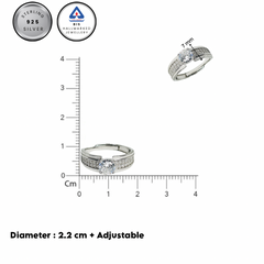 Sterling Silver Elegant  Solitaire Ring