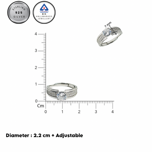 Sterling Silver Elegant  Solitaire Ring