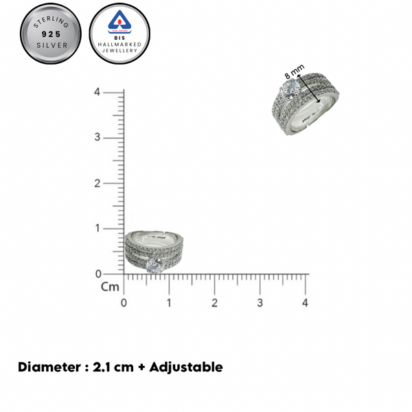 Sterling silver Statement Solitaire Ring