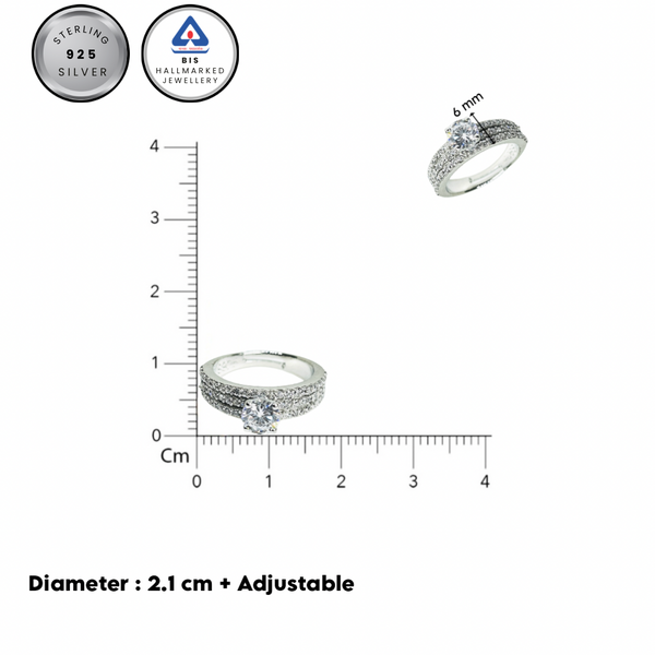 Sterling silver Premia Solitaire Ring