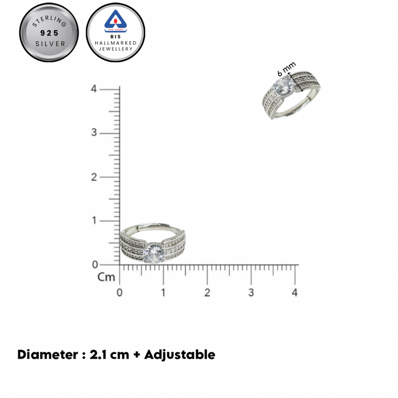 Sterling Silver Classic Solitaire Ring