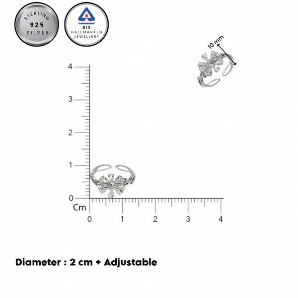 Sterling silver Leaf Flower Ring