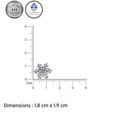 Silver CZ Stone With Flower Shape  top