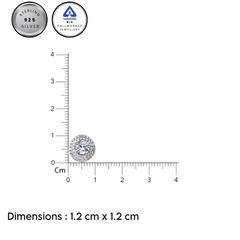 Silver CZ Stone With Round Solitaire Top