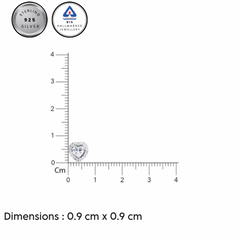 Silver CZ Stone With heart Solitaire Top