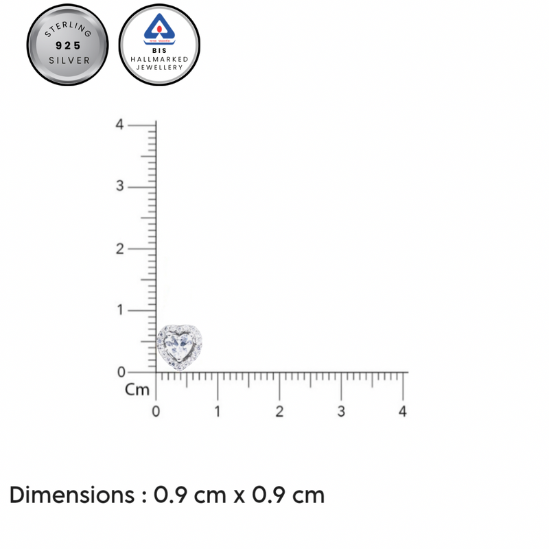 Silver CZ Stone With heart Solitaire Top