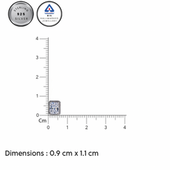 Silver CZ Stone With Square Solitaire Top