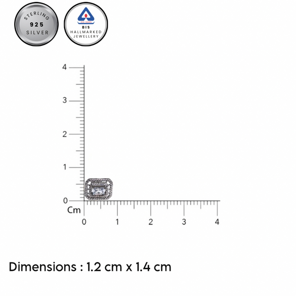 Silver CZ Stone With Center Solitaire Topz