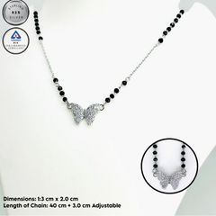 Silver Full stones Butterfly Mangalsutra