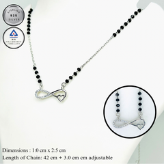 Silver Infinity and heart   Mangalsutra