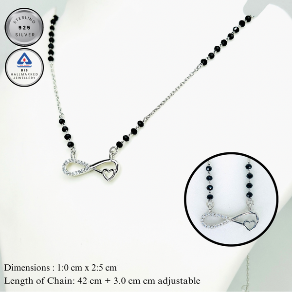 Silver Infinity and heart   Mangalsutra