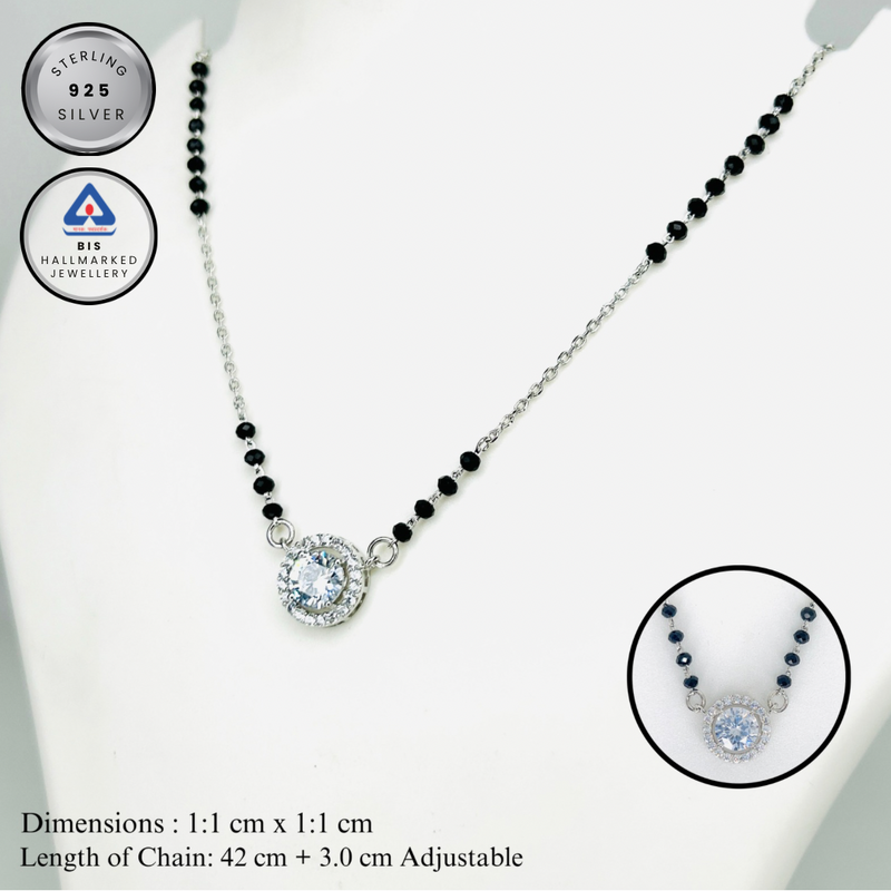 Silver EkaRatna Single Solitaire Mangalsutra