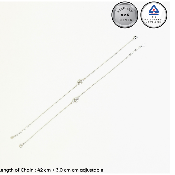 Sterling Silver LeafAura Anklet