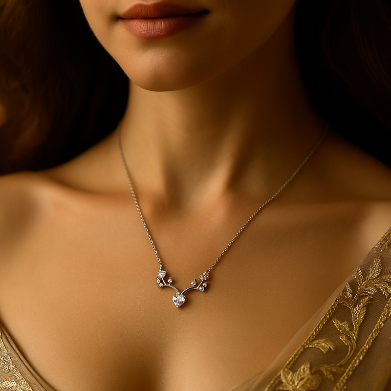 Silver ForestCrown Chain Pendant