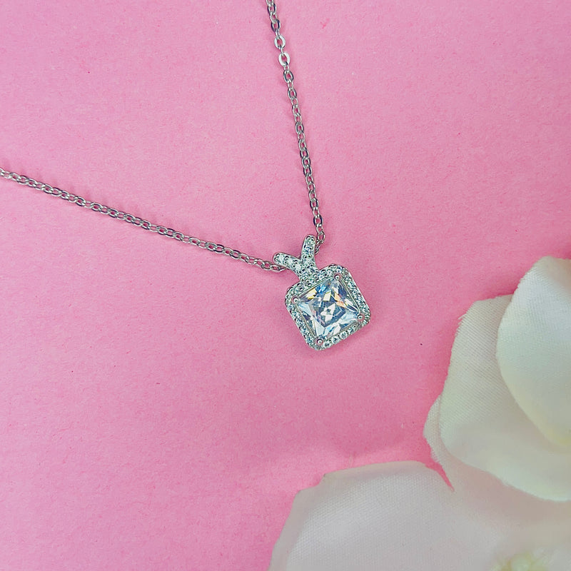 Silver Pandora Square Chain Pendant