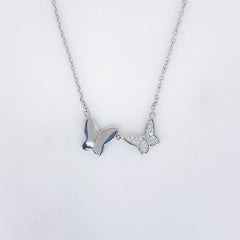 Silver Gemina Butterflies Chain Pendant